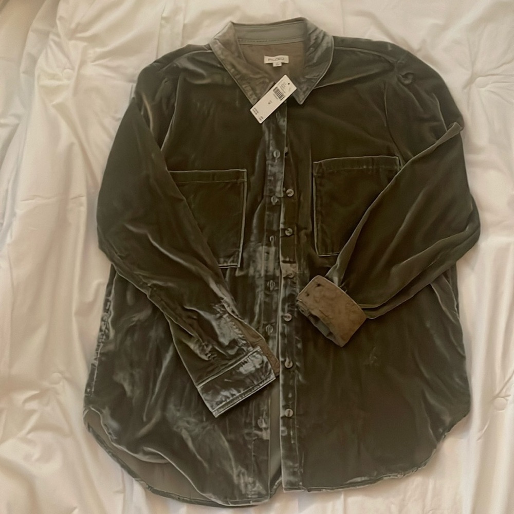 Anthropologie Pilcro Velvet edition Hadley size M Color is Moss